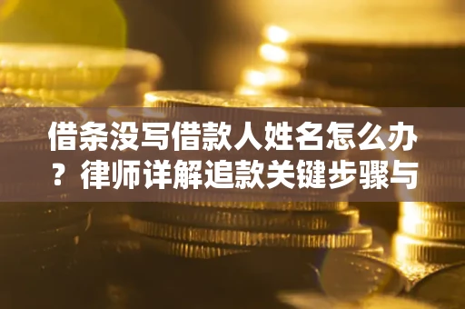 北京借条没写借款人姓名怎么办？律师详解追款关键步骤与证据链构建